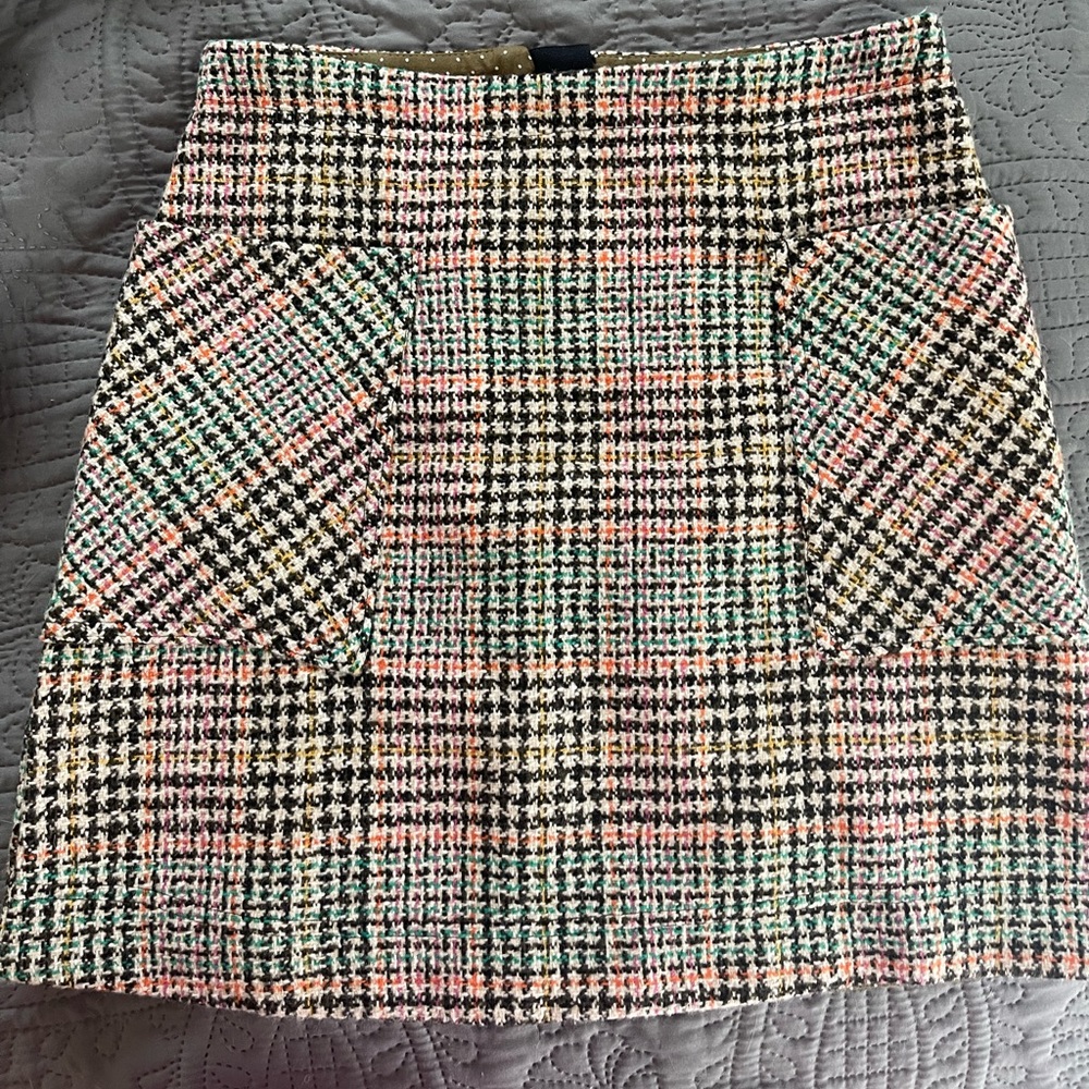 ANTHRO MAEVE Wool Plaid Skirt Pocket Details Size 6